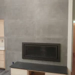 gas powered fireplace designed in wall