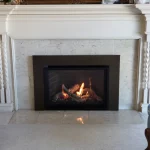 gas powered fireplace white mantle